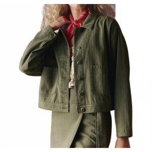 NEW THE GREAT. rancher stitch jacket in army